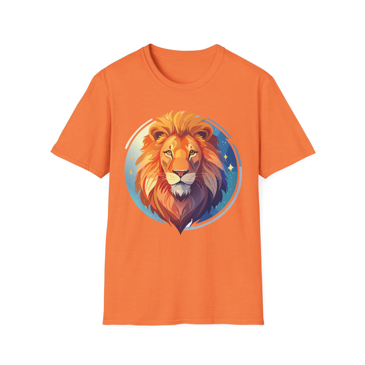 Regal Lion Portrait T-Shirt | Colorful Lion Face Illustration