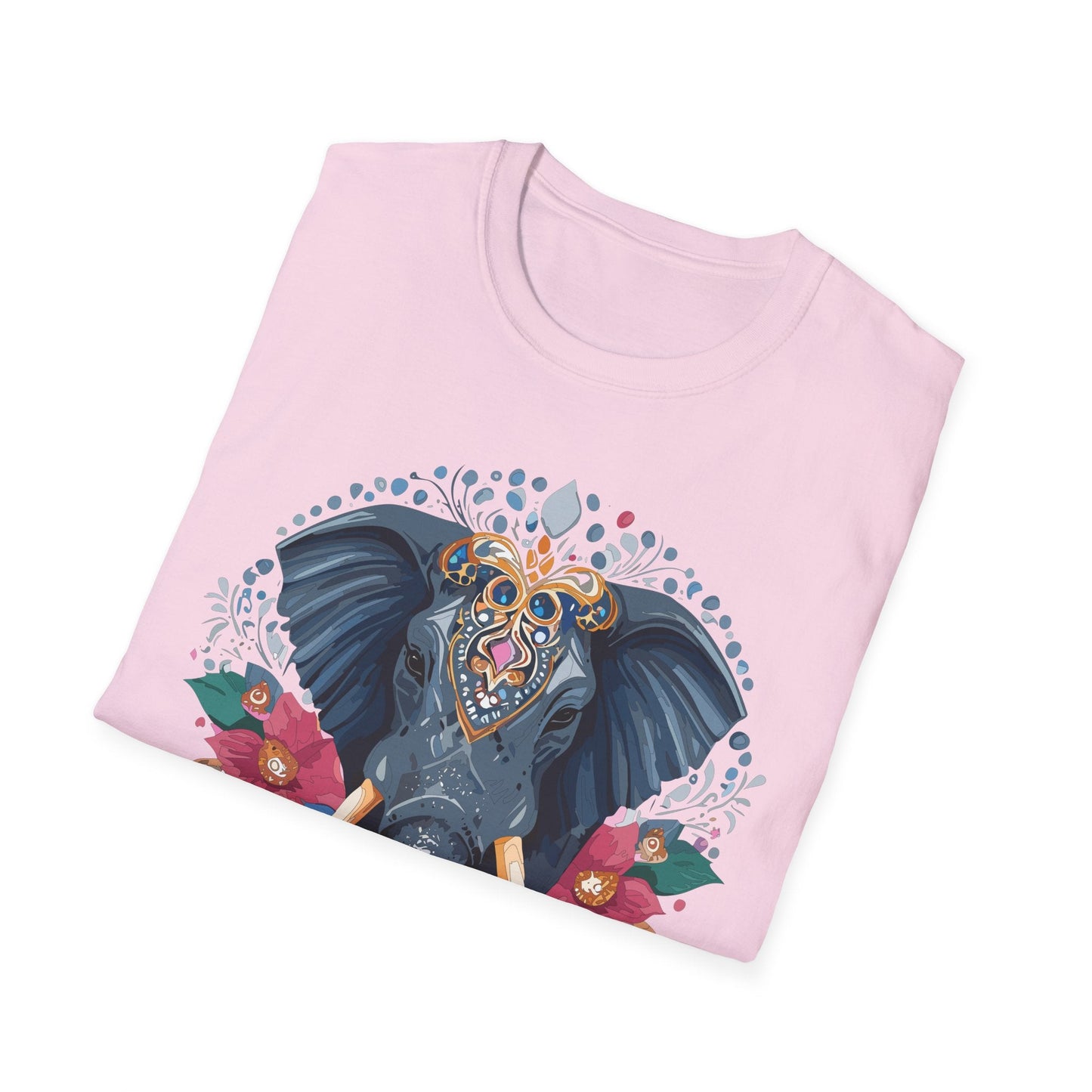 Elephant Graphic T Shirt Unisex Cotton Tee Softstyle Gildan 64000 Elephant Design