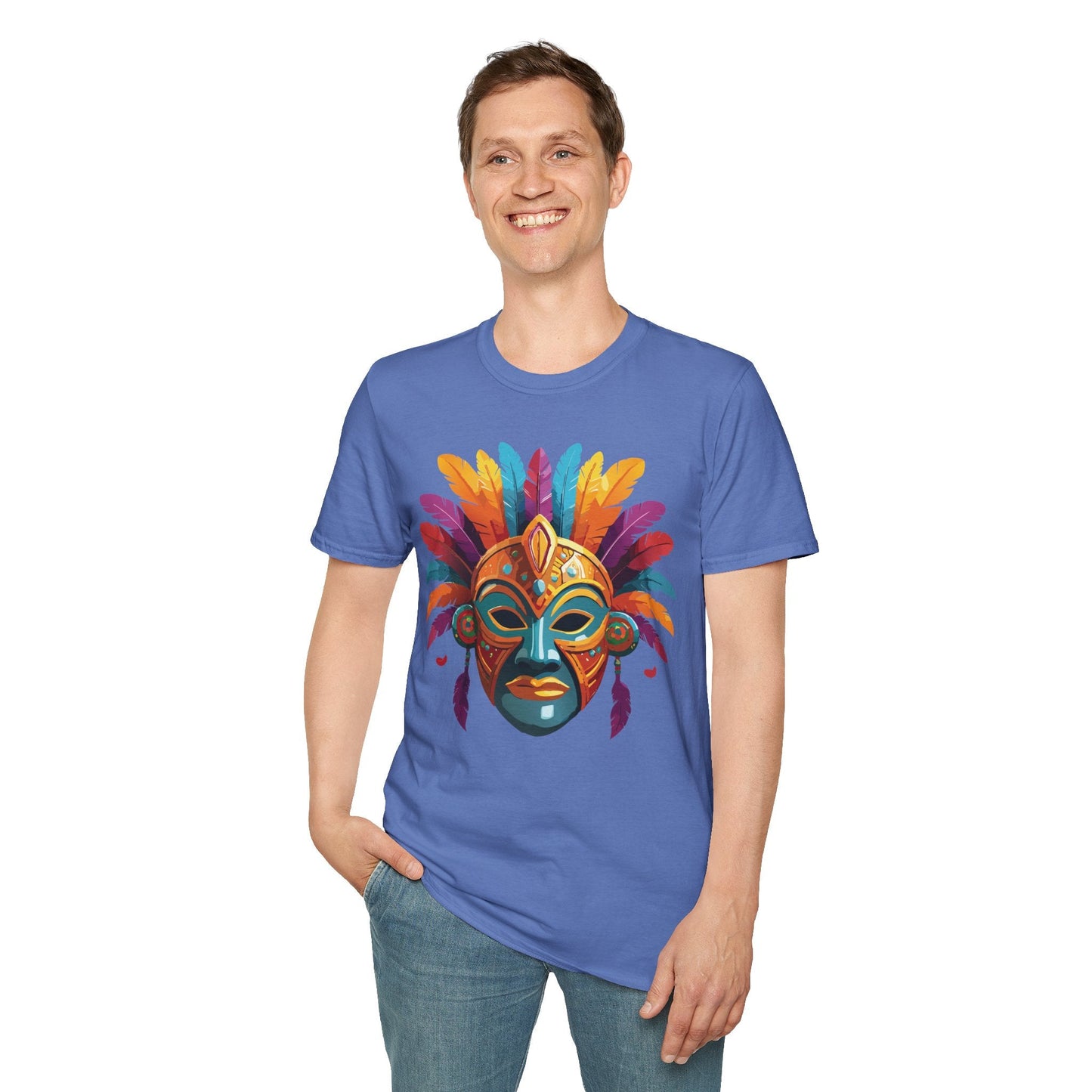 Mask Graphic Unisex Cotton Masquerade Design Artwork Tee 7