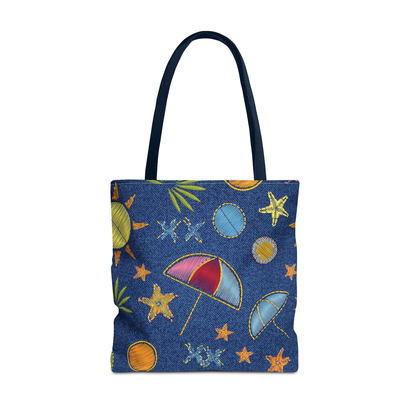 Denim Fabric Imitation Print Unisex Canvas Bag Poly Spun 3 Sizes Tote Bag 182-11