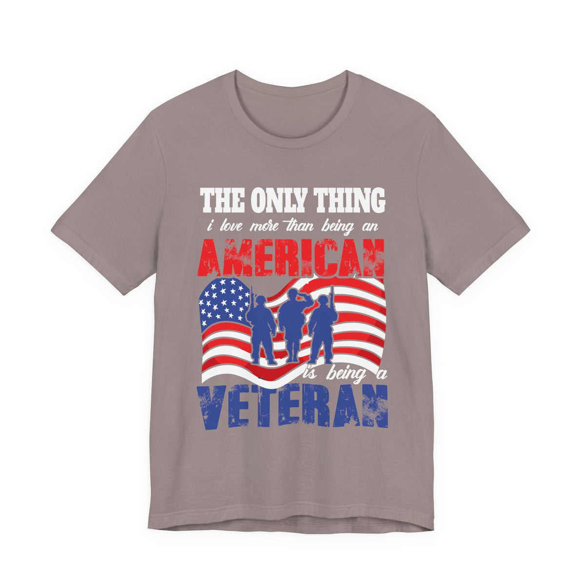 American Veteran silhouette flag T-Shirt Patriotic Veteran Unisex Cotton Tee v8