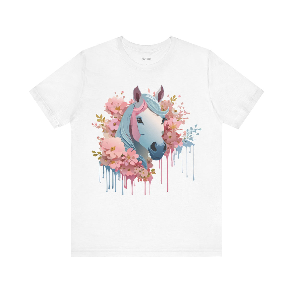 Horse Graphic Unisex Cotton Bella+Canvas Tee with Art Animal Design e31
