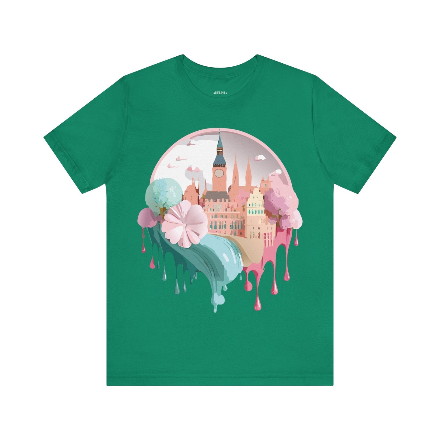 Prague Tourist Graphic Tee by Unisex Vintage Style Short Sleeve Collection
