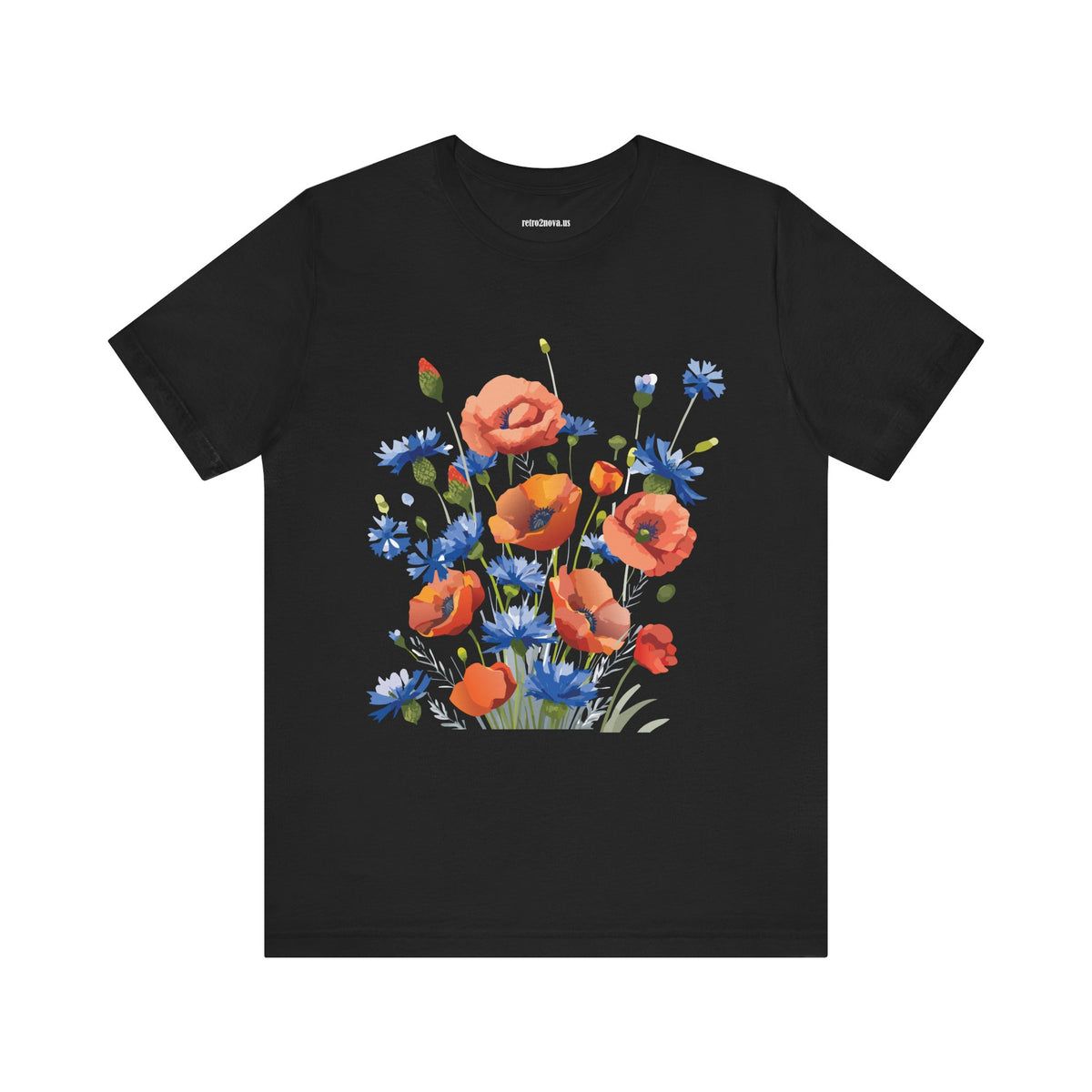 Floral Graphic Unisex Cotton Bella+Canvas Tee with Flowers Design ab8