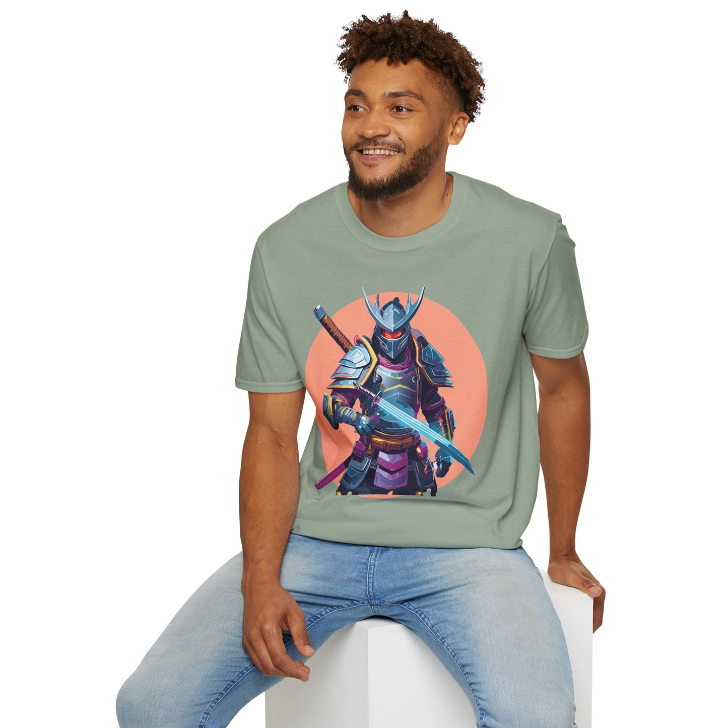Samurai Shirt Unisex Tee Gildan Softstyle 64000 One Hundred Percent Ring Spun Cotton Comfort