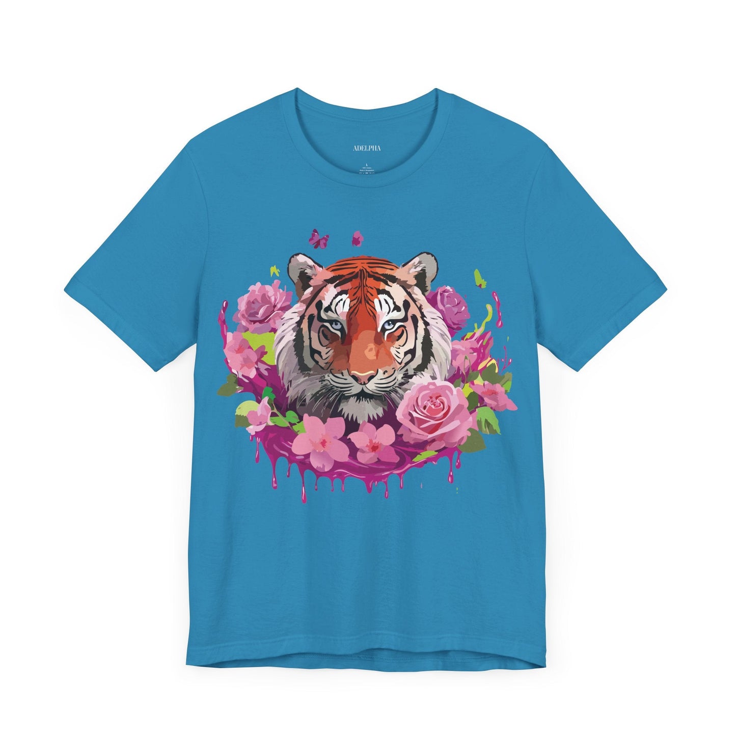 Tiger Graphic Tee Unisex Jersey Short Sleeve Art Design By Adelpha Vintage Inspired Premium