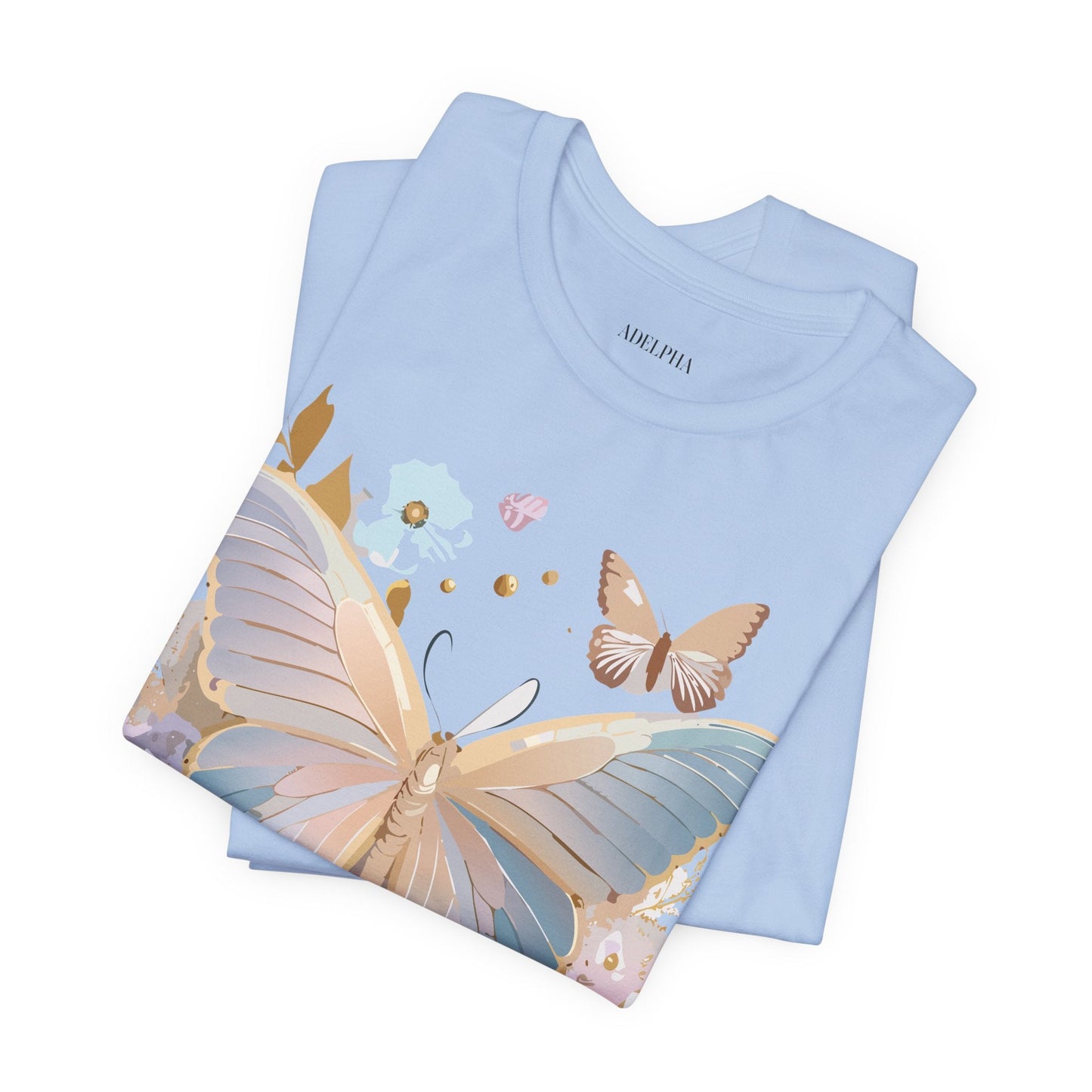 Butterfly Graphic Unisex 100 Cotton Lightweight Vintage Floral Design Jersey Tee 11