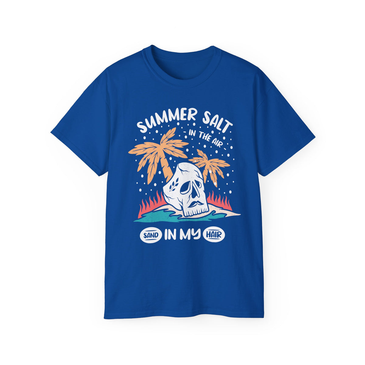Summer Salt Skull Tee | Palm Trees Beach Vibes Graphic Shirt