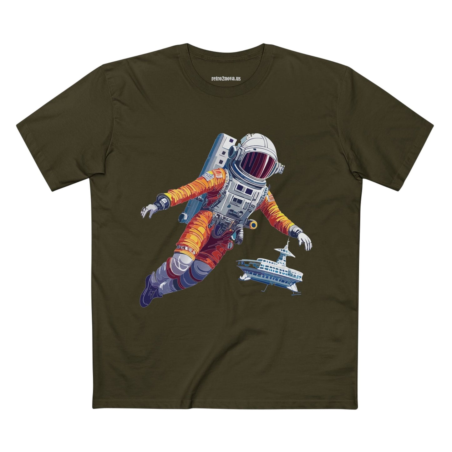 Cosmos Astronaut Shirt CS21 Unisex Premium Cotton Tee with Original Art Design Retro2Nova