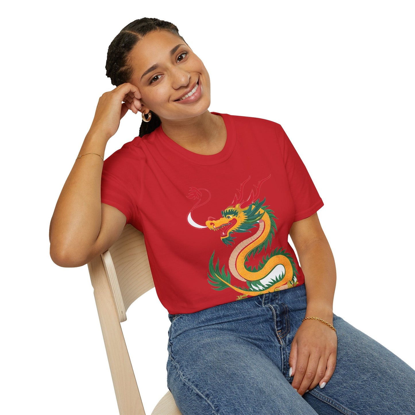 Dragon Graphic Unisex Cotton Softstyle Art Design Tee With Animals 7