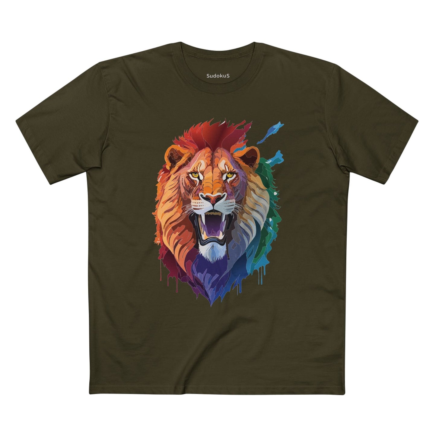 Lion Graphic Unisex 100 Cotton Staple Tee with Animal Design Artwork 29