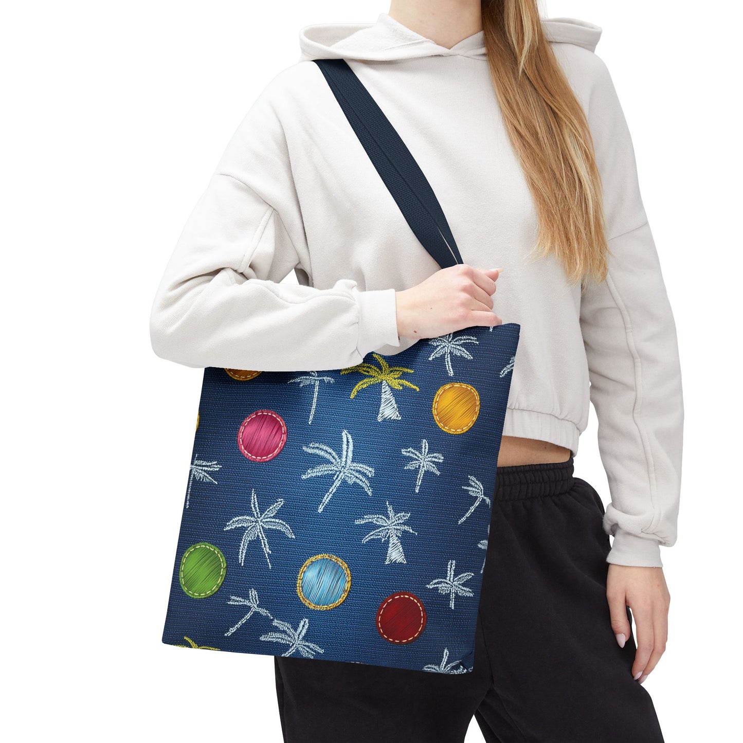Denim Fabric Imitation Print Unisex Canvas Bag Poly Spun 3 Sizes Tote Bag 182-9