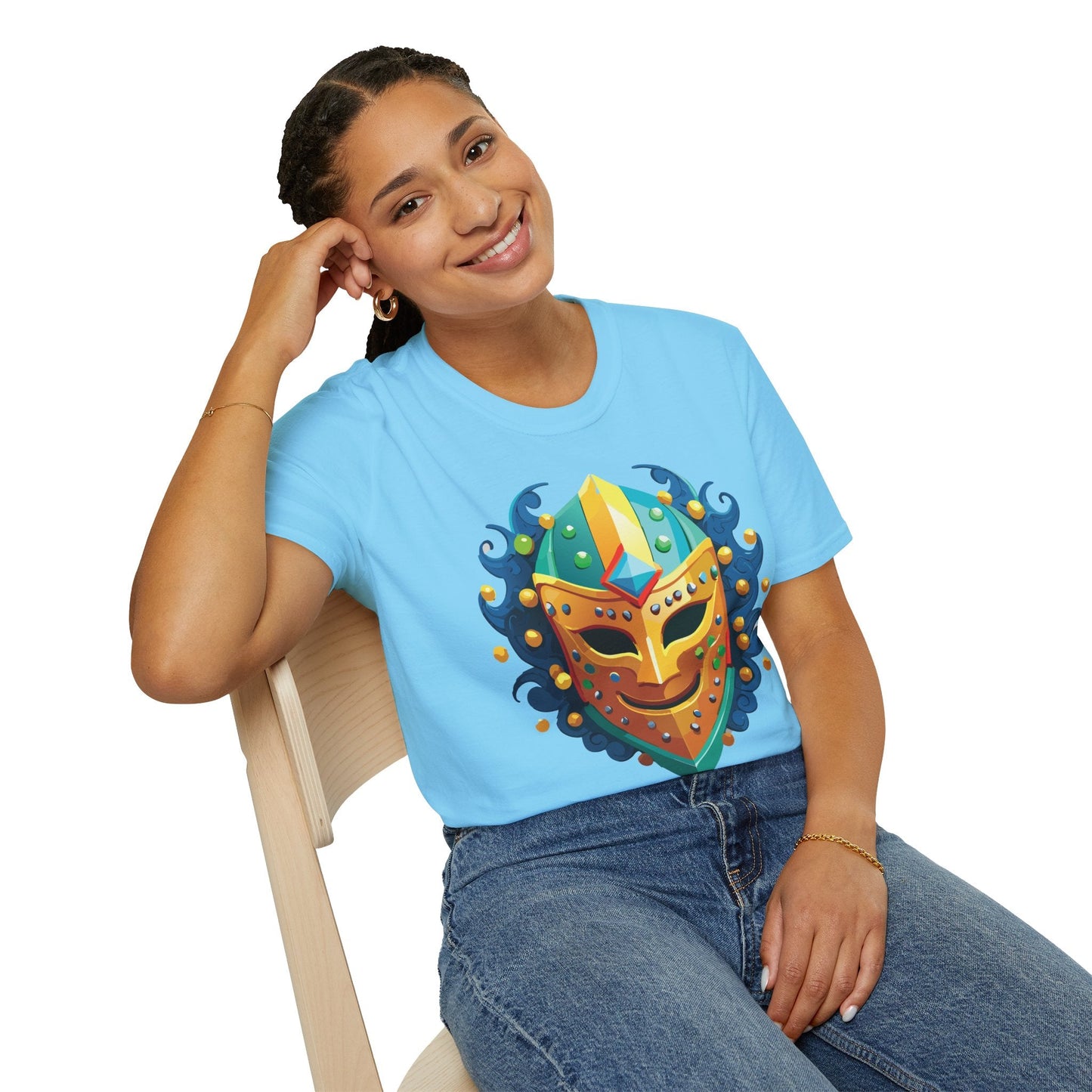 Unisex Mask Tee Shirt Gildan Softstyle 64000 100 Percent Ring Spun Cotton Comfort