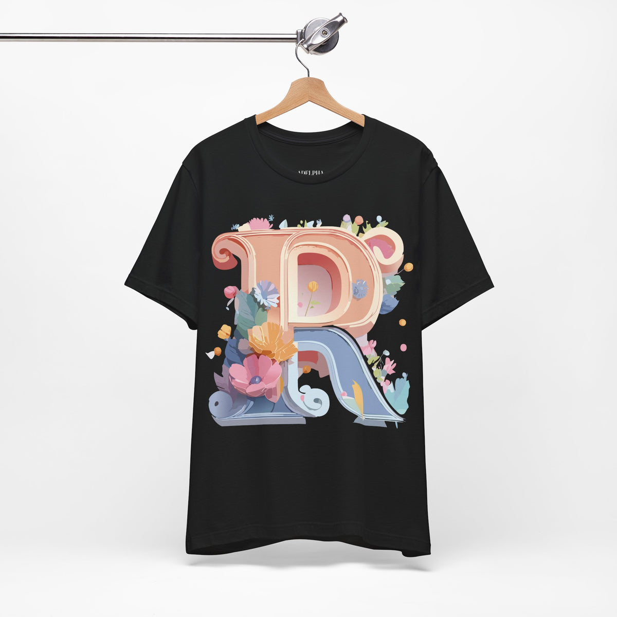 Letter R Graphic Unisex Cotton Bella+Canvas Tee with Art Letter Design