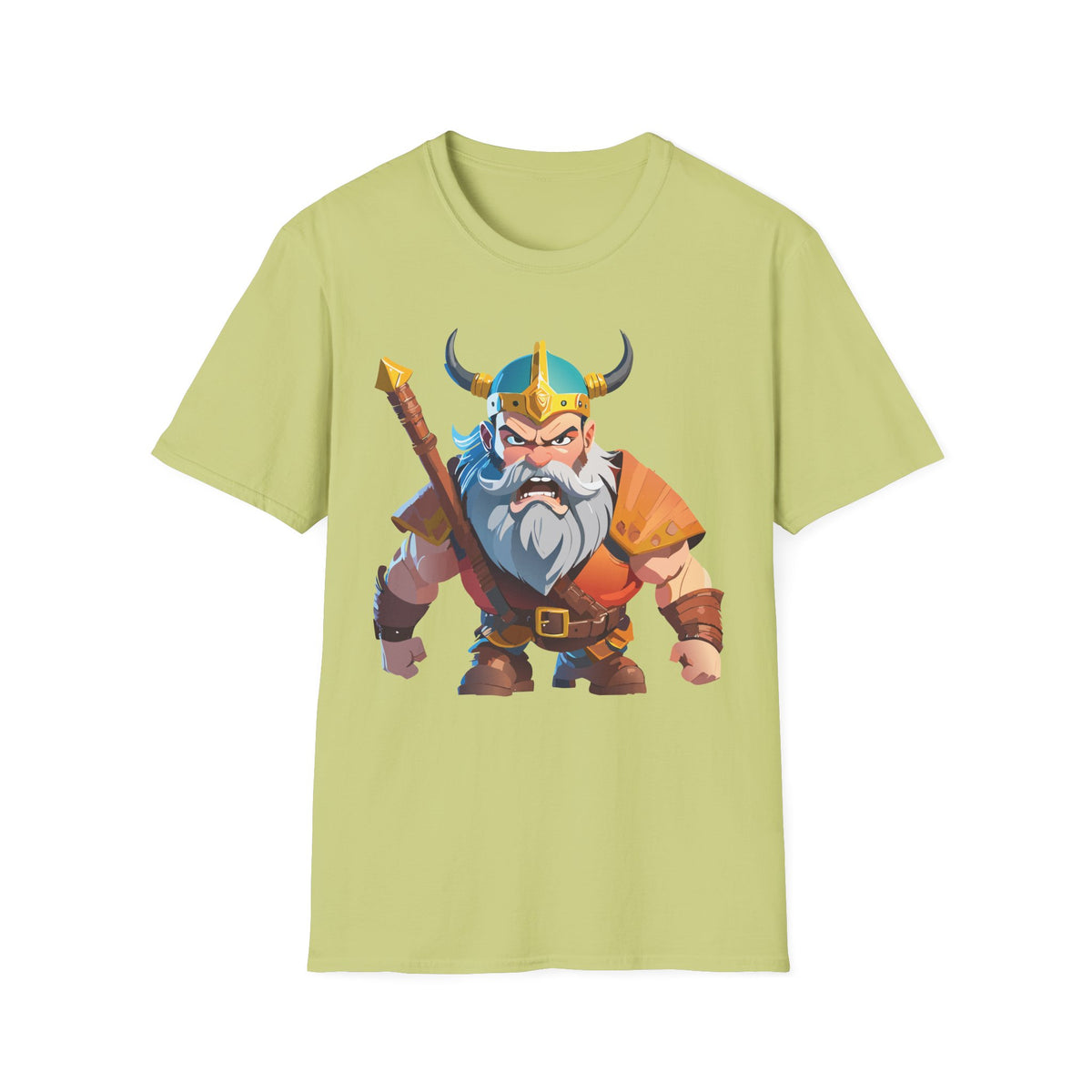 Angry Viking Warrior T-Shirt | Cartoon Norse Helmet Axe