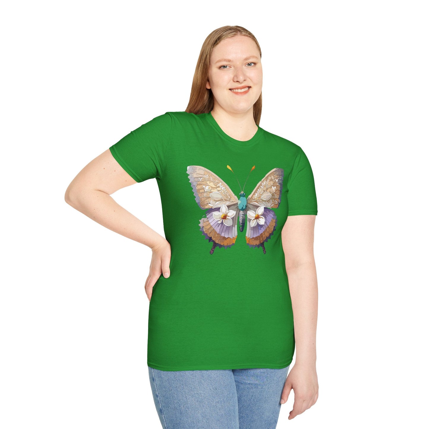 Butterfly Shirt Unisex T Shirt With Monarch Design Softstyle Gildan 64000 100 Percent Cotton Tee