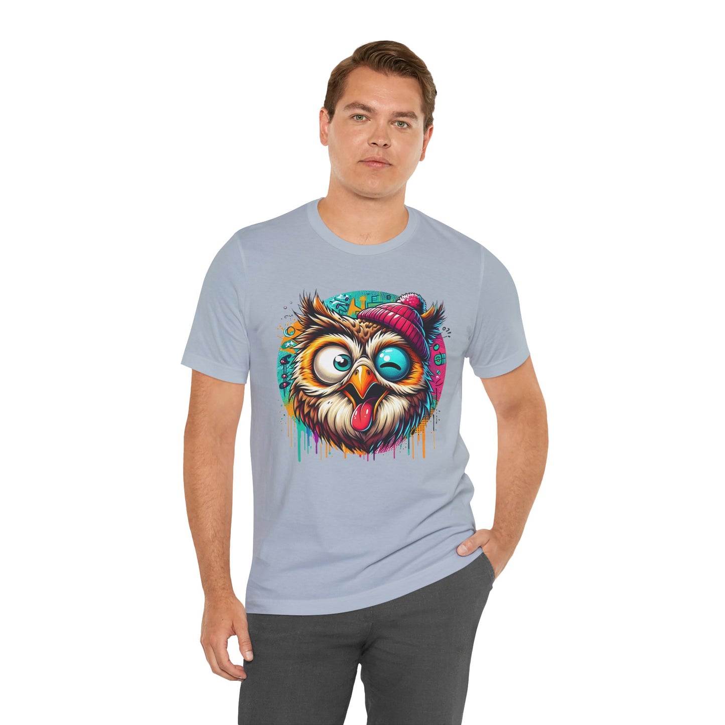 Colorful Owl Graphic Tee, Fun Owl Shirt, Funny Bird Shirt, Cute Cartoon Tees, Animal T-Shirt, Animal Tees, Art Design T-Shirt
