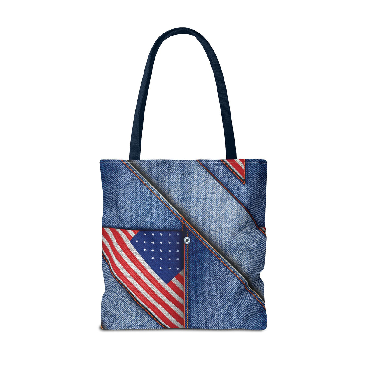 4th of July Graphic Denim Fabric Imitation Print Unisex Canvas Bag Poly Spun 3 Sizes Tote Bag 200-22