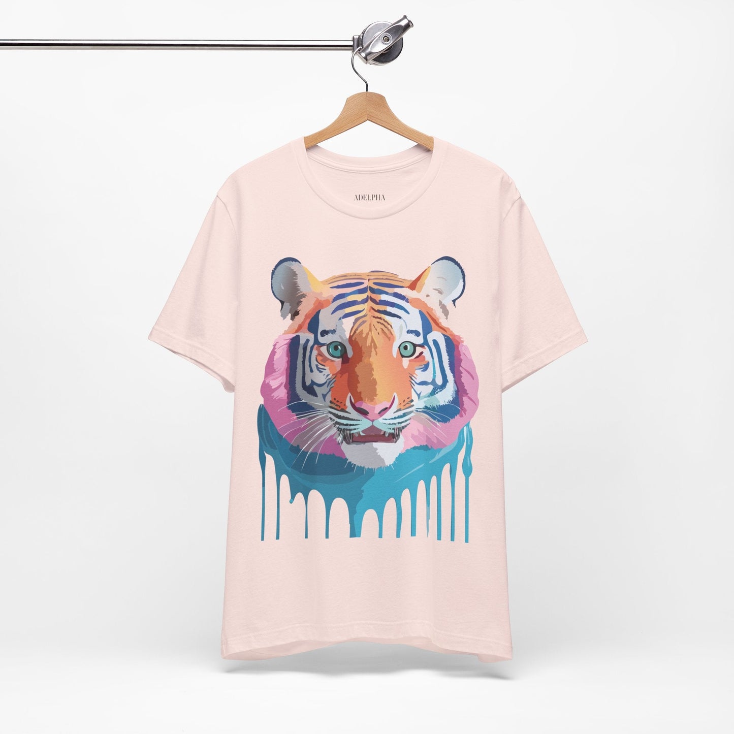 Tiger Shirt Graphic Tee Unisex Jersey Short Sleeve Art Design By Adelpha Vintage Inspired Artwork