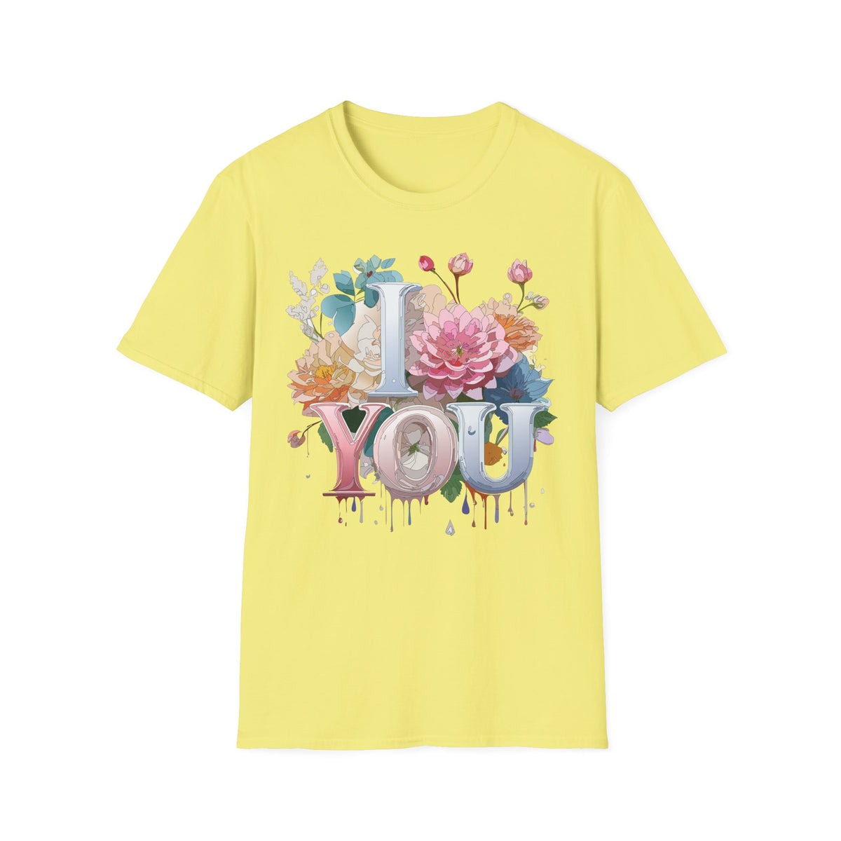 Floral "I Love You" Tee | Floral Lettering T-Shirt