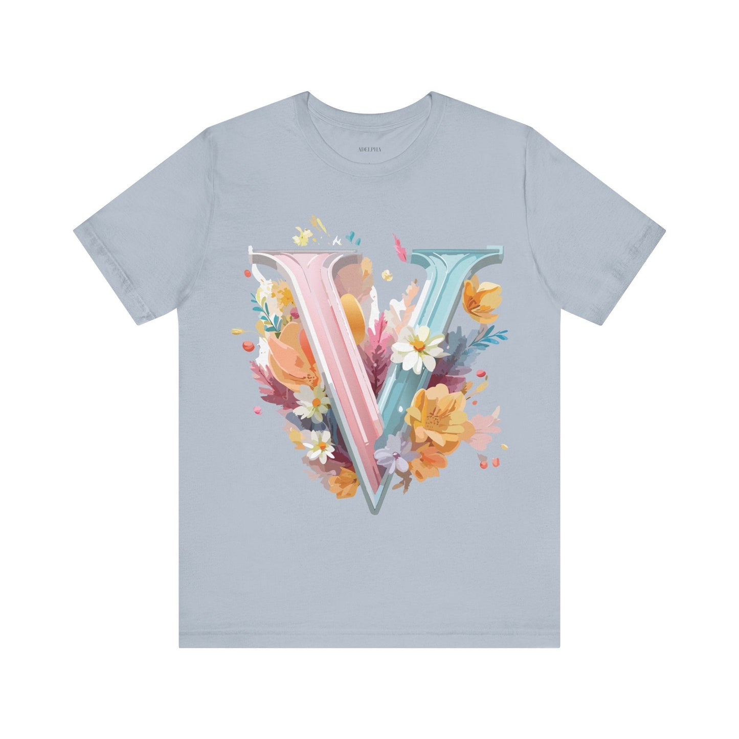 Letter V Shirt Graphic Tee Unisex Jersey Short Sleeve Adelpha Art Design Vintage Inspired