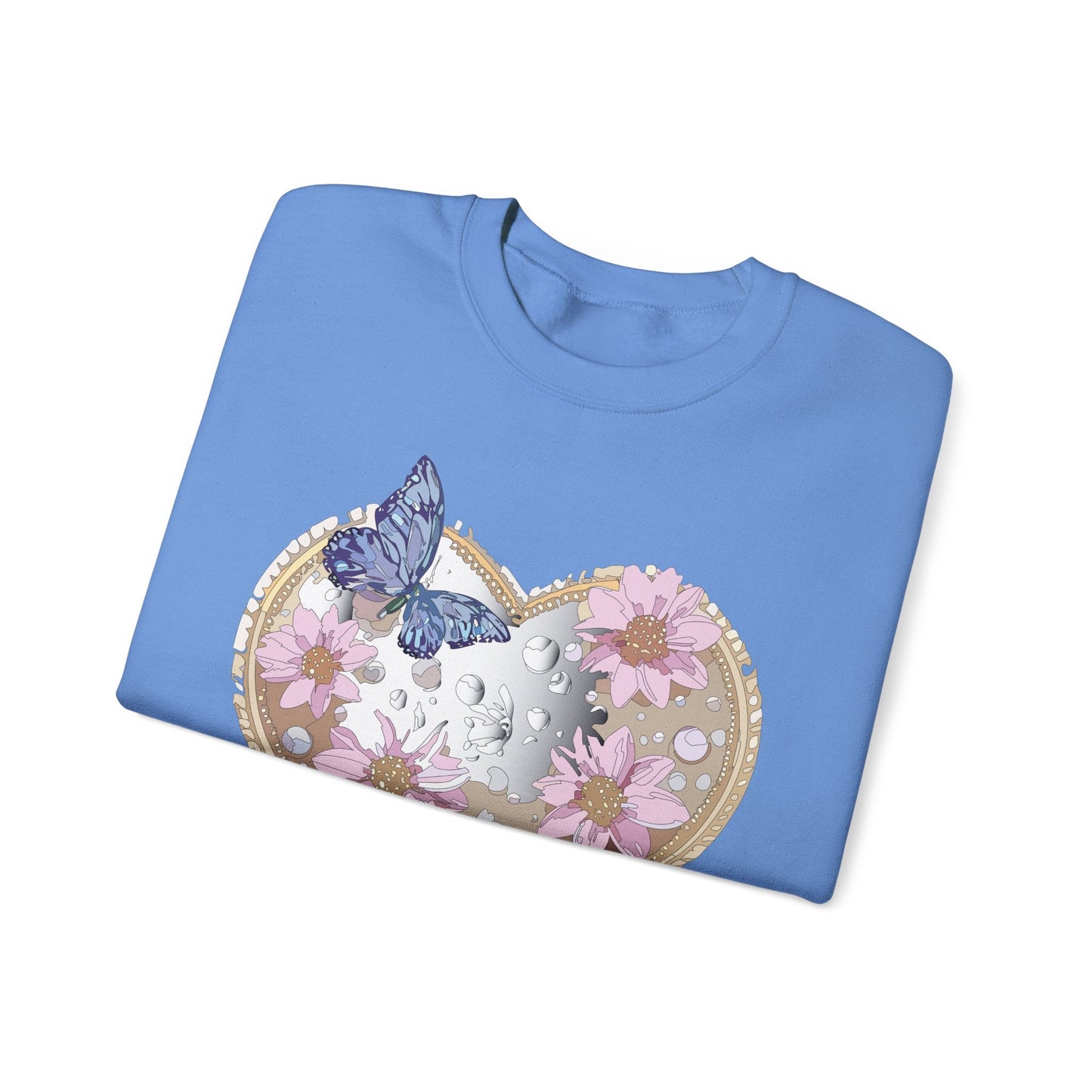 Floral Heart Love Sweatshirt For Valentines Day Unisex Heavy Blend Crewneck Sweatshirt