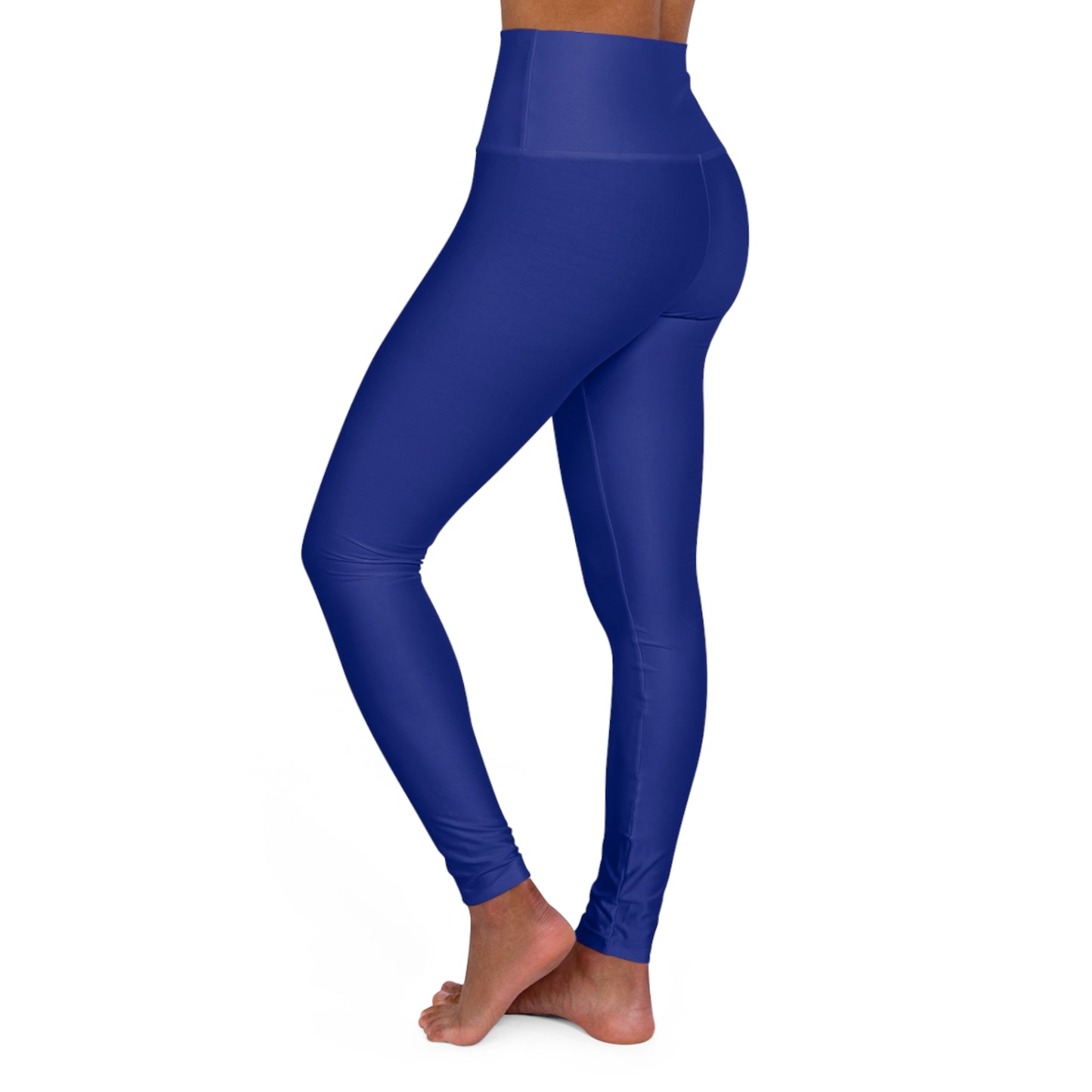 High-Waist True Cobalt Yoga Leggings Women's Seamless Poly-Span Stretchy Solid Blue Activewear for Pilates Everyday Athleisure
