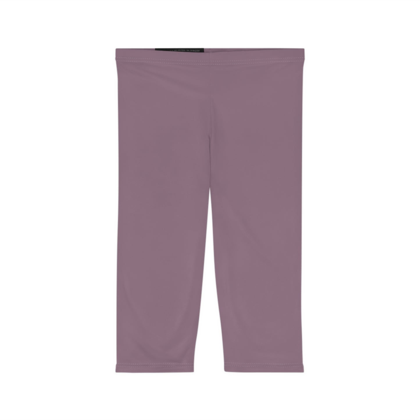 Dusty Mauve Color Women's Brushed Suede Poly Span Casual Capri Leggings XS-2XL