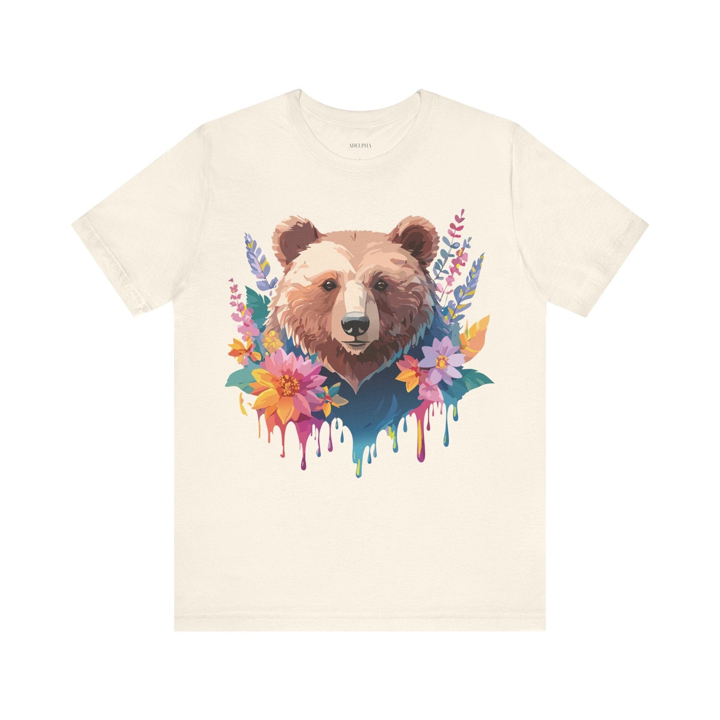 Bear Graphic Unisex 100 Cotton Short Sleeve Art Design Vintage T-Shirt 5