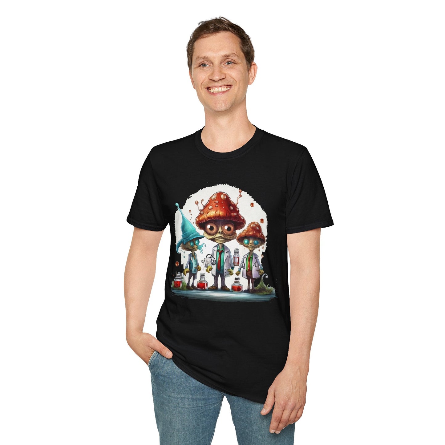Mashroom Tee Shirt Unisex Funny Mashroom Design Cotton Tee Gildan Softstyle 64000
