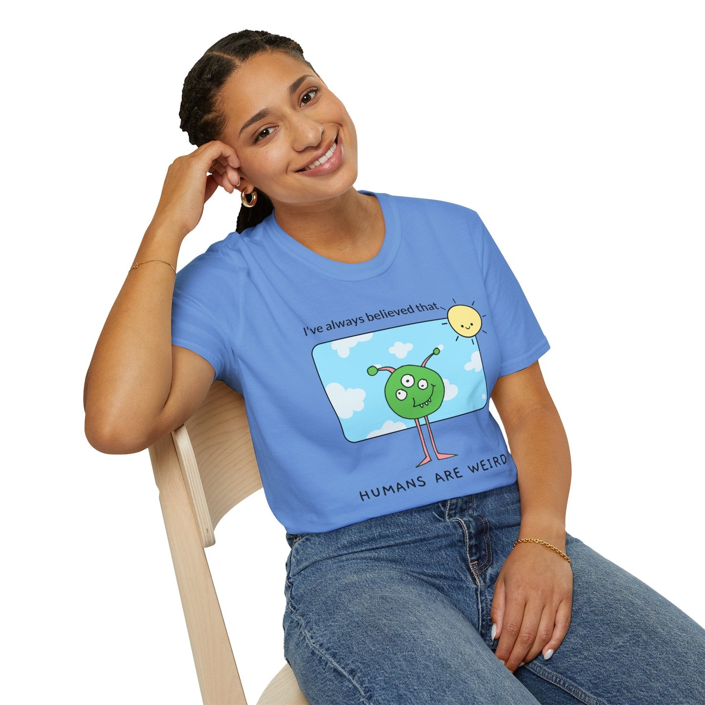 Alien Cartoon Humans Are Weird TShirt