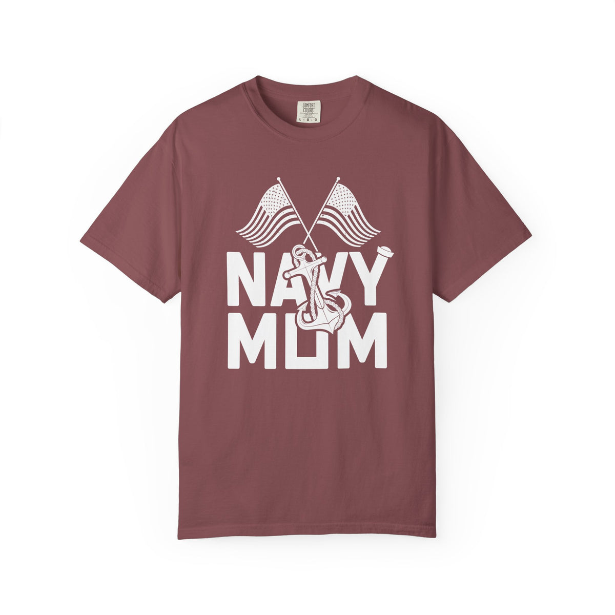 Navy Mom T-shirt Mother's Day Mama Tee Unisex Comfort Colors Garment-Dyed Cotton h20
