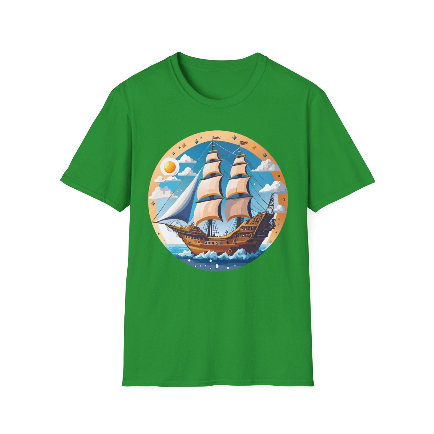 Unisex Nautical Frigate Ship T Shirt Vessel Tee Gildan Softstyle 64000 100 Percent Ring Spun Cotton