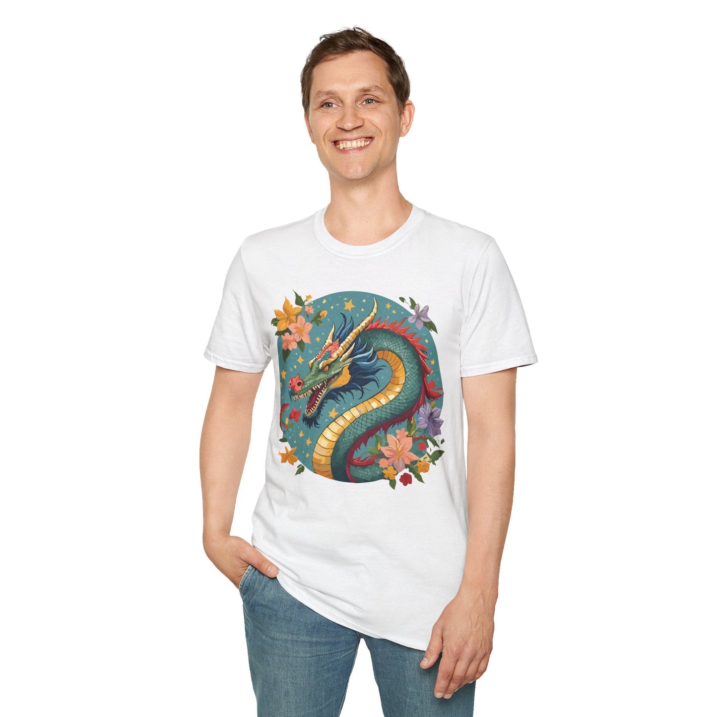 Dragon Graphic Unisex 100 Cotton Tee with Animal Artwork Design 11