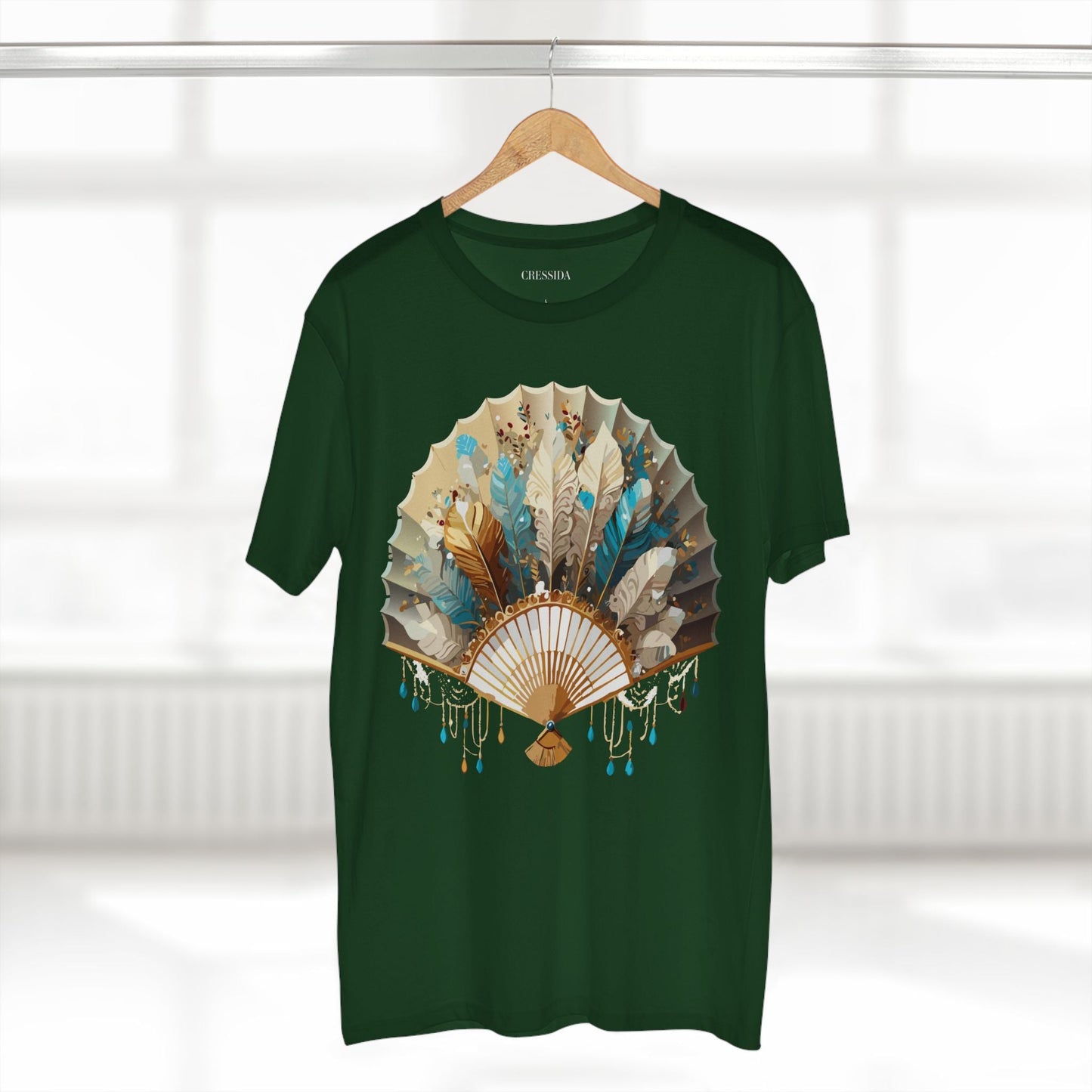 Antique Fan Graphic Design T-Shirt Unisex 100 Cotton Floral Carnival Artwork Tee 9