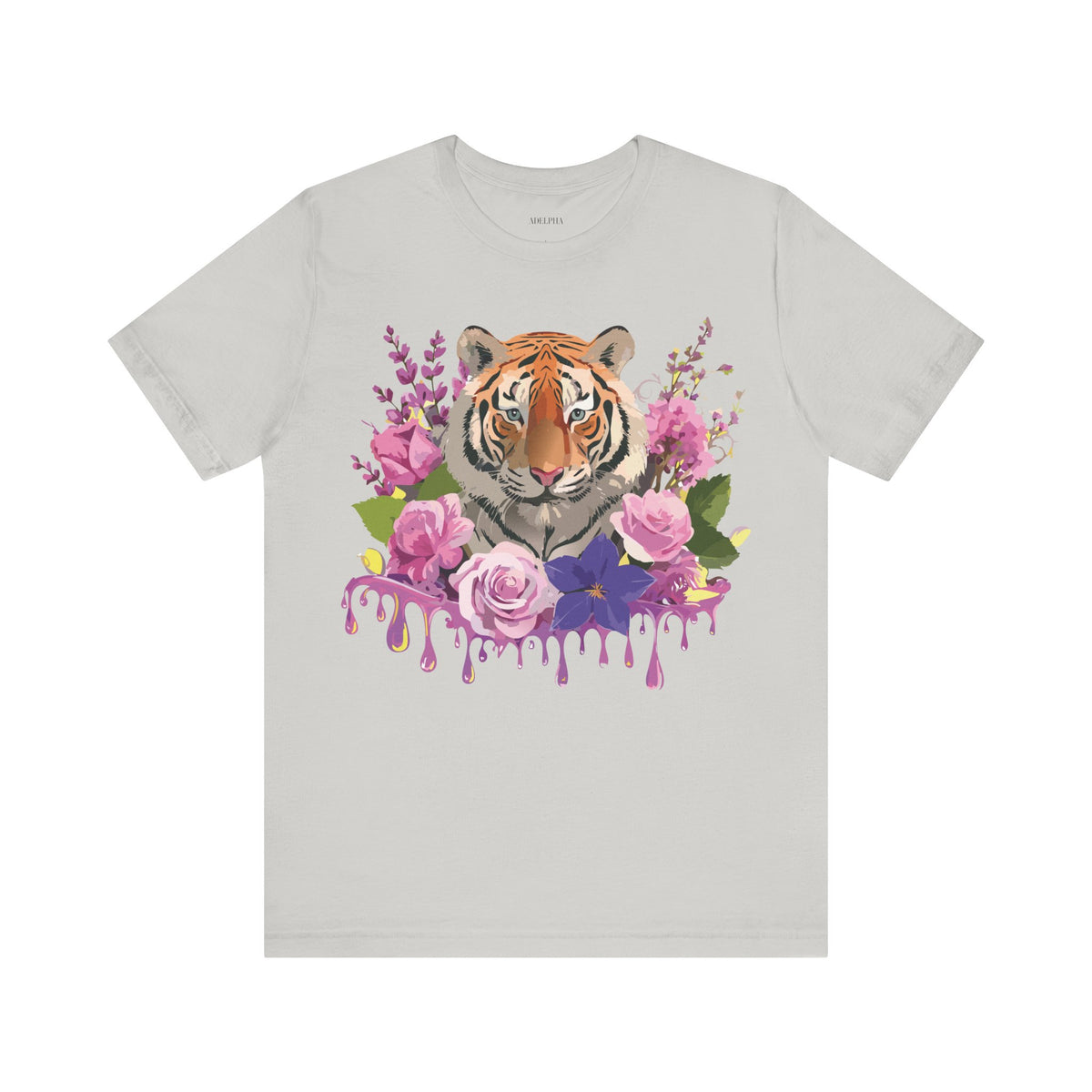 Tiger Graphic Unisex Cotton Bella+Canvas Tee with Art Animal Design e69