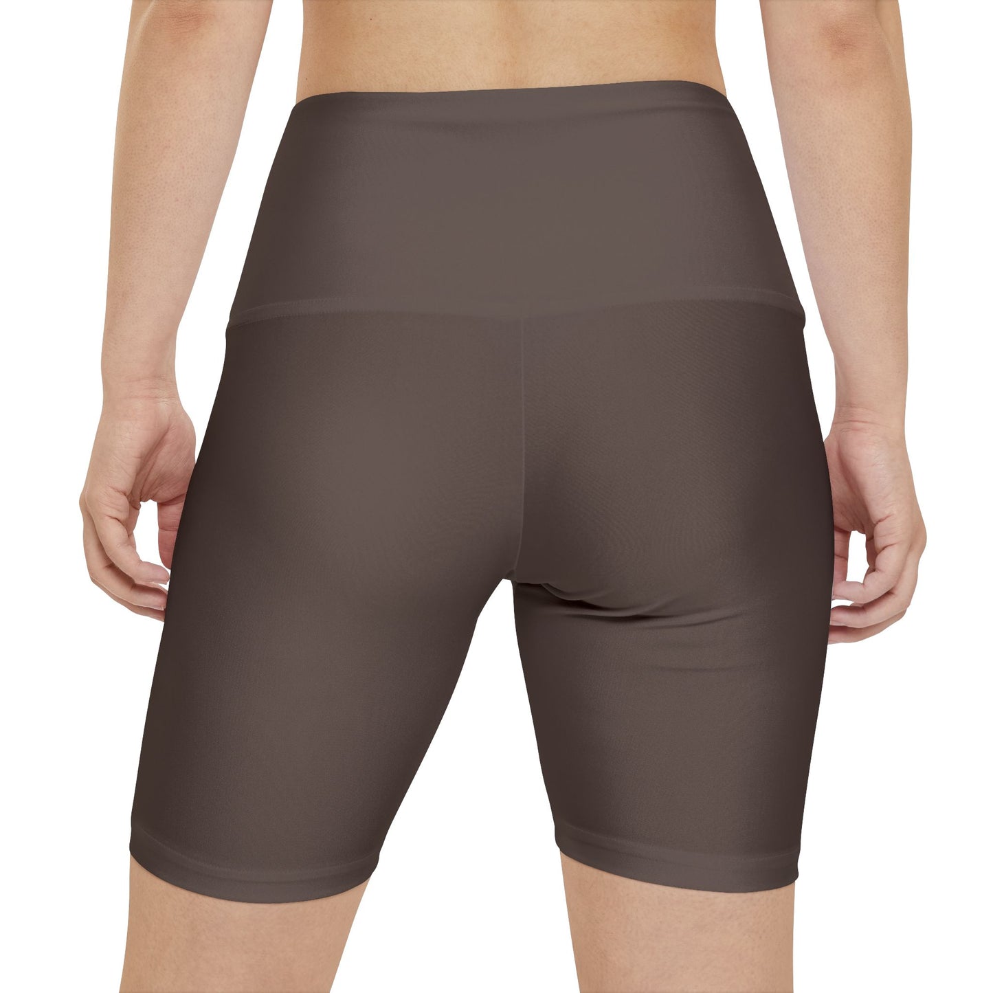 Ash Brown High-Waist Women's Workout Shorts — Comfortable Active Bike Shorts