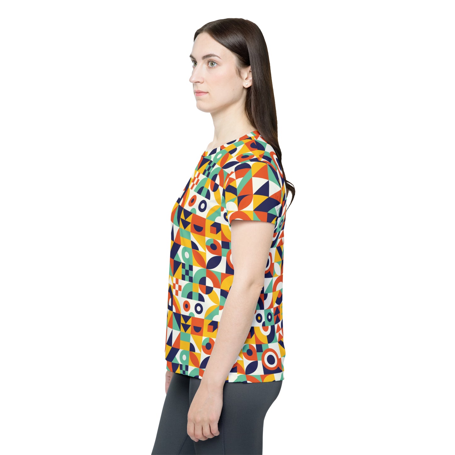 Poly Jersey Tee Shirt with abstract prints