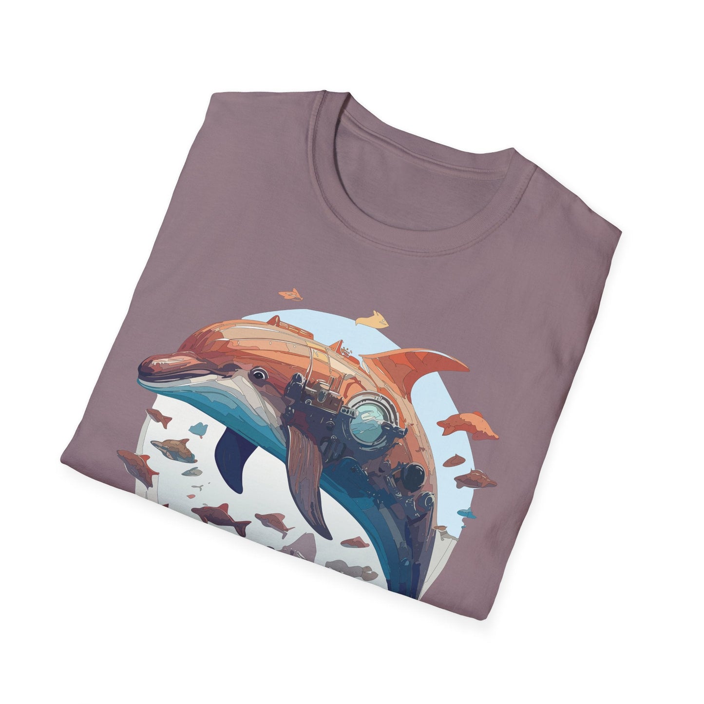 Unisex Dolphin Shirt Softstyle Tee Gildan 64000 Ring Spun Cotton Animal Graphic Design