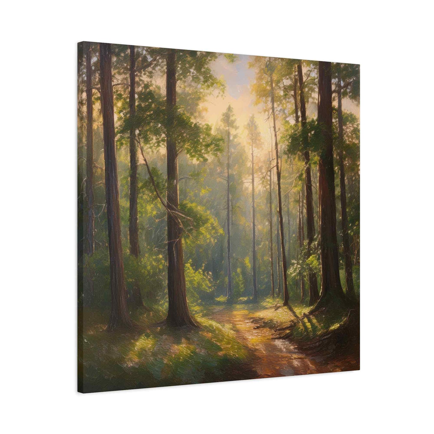 Forest Print Canvas, Trees Oil Paint Print 20x20, 24x24, 30x30, 32x32, 36x36 Art Design Print Pine-Wood Inner Frame MC-70