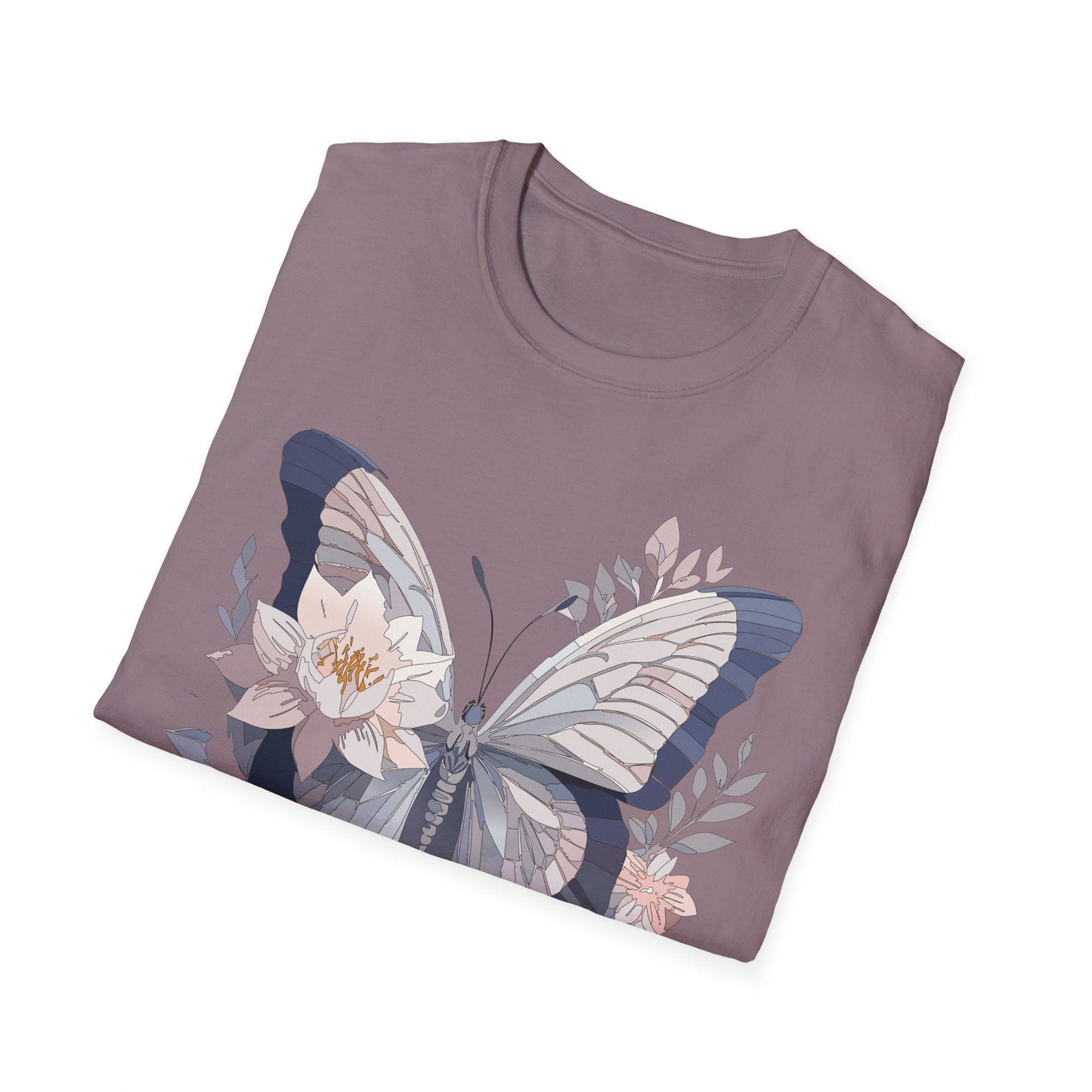 Butterfly T Shirt Unisex Monarch Print Softstyle Cotton Tee for Everyday Comfort