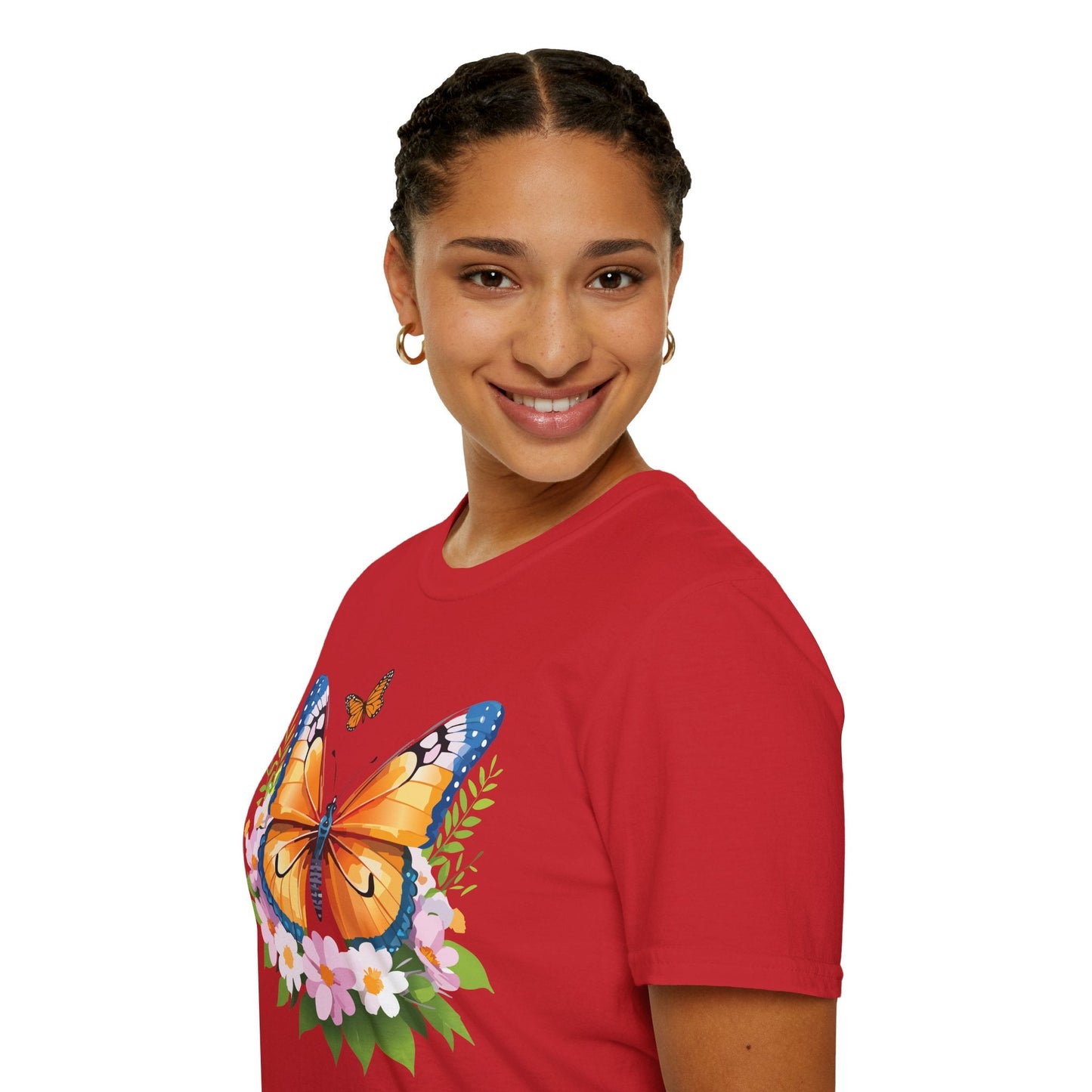 Butterfly Shirt Unisex Cotton Tee Monarch Butterfly Design Gildan Softstyle 64000 Short Sleeve