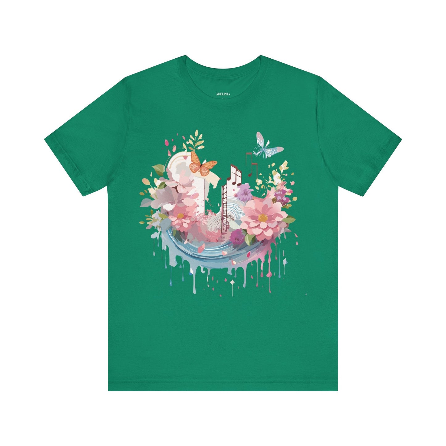 Music Graphic Unisex 100 Cotton Vintage Art with Musical Elements Tee 121