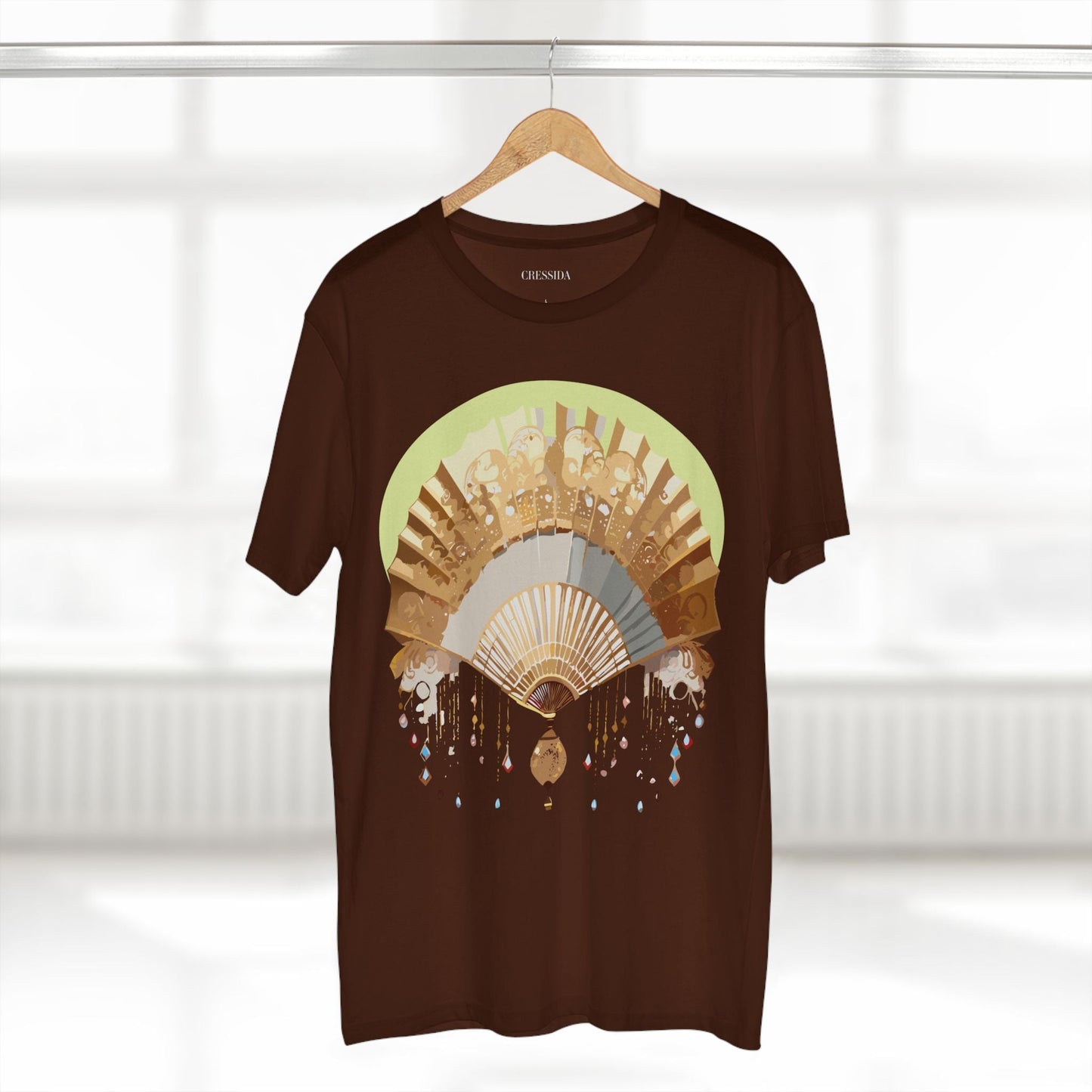 Antique Fan Graphic Design T-Shirt Unisex 100 Cotton Floral Carnival Artwork Tee 18