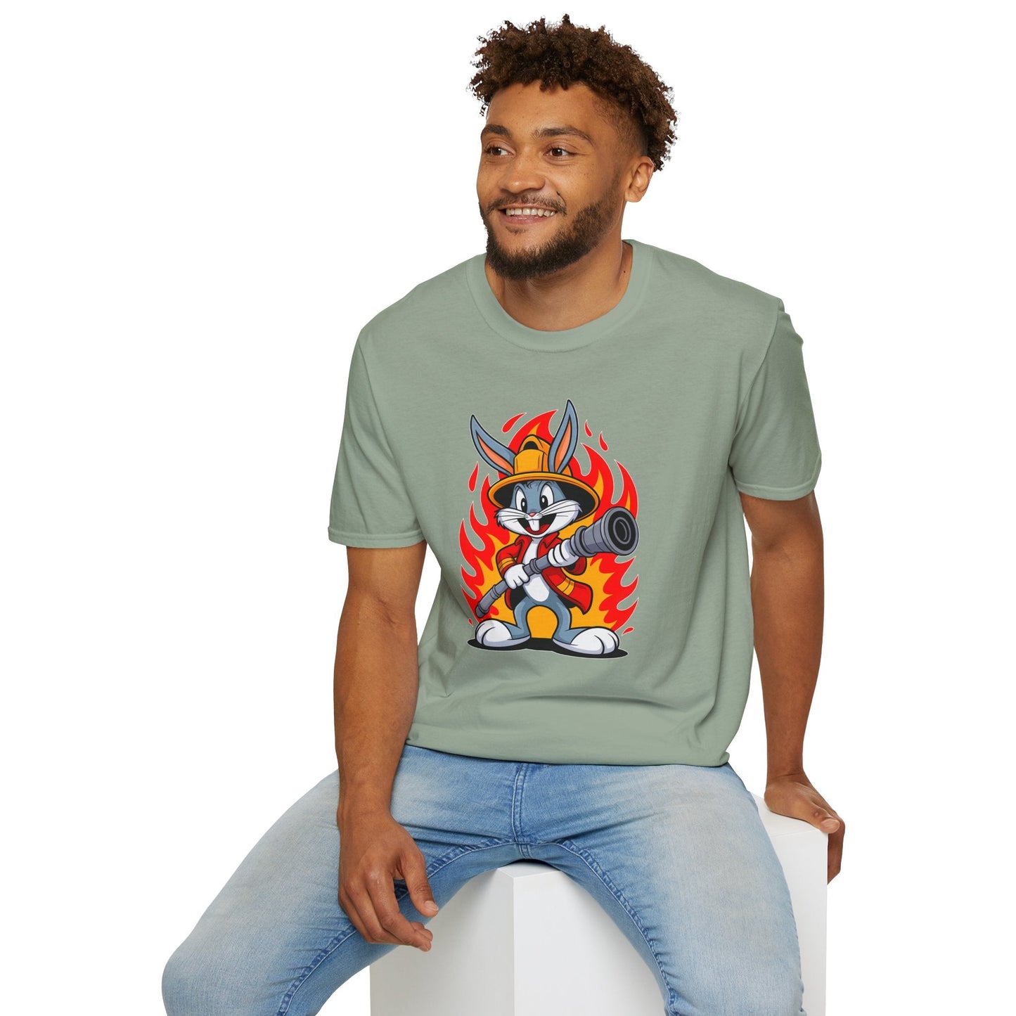 Cartoon Bunny Graphic Unisex Cotton Animal Animation Artwork Design Tee 11
