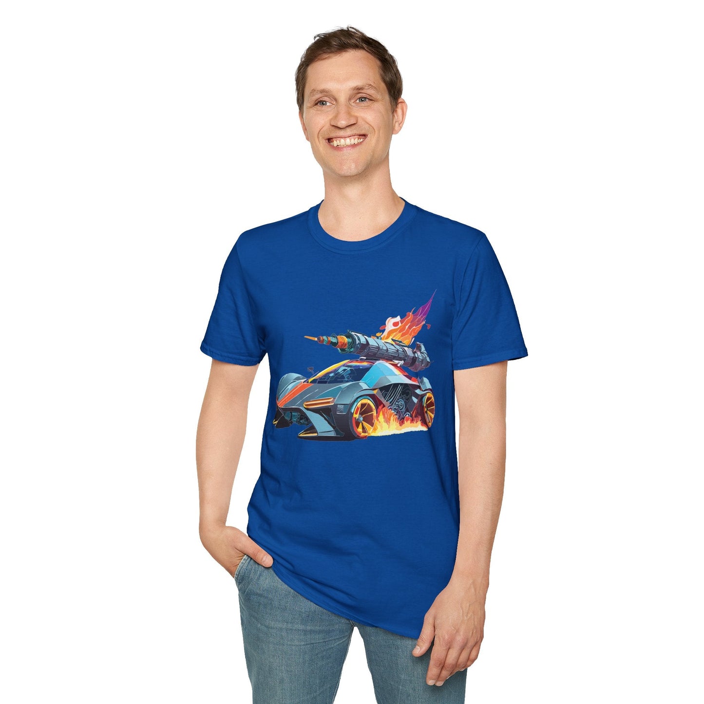 Car Graphic Unisex Cotto Softstyle Art Design with Hot Wheels Artwork Tee 5