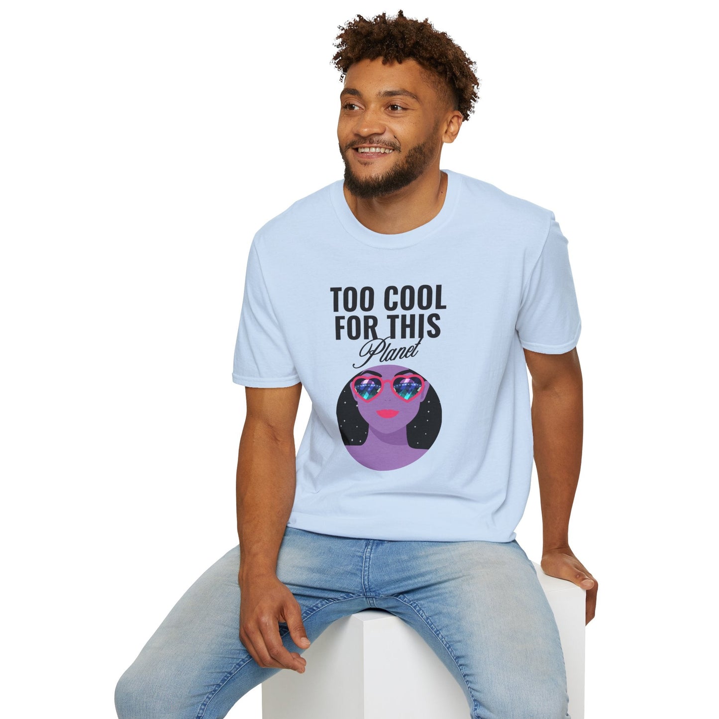 Too Cool For This Planet TShirt  Retro Alien Sunglasses Graphic Tee