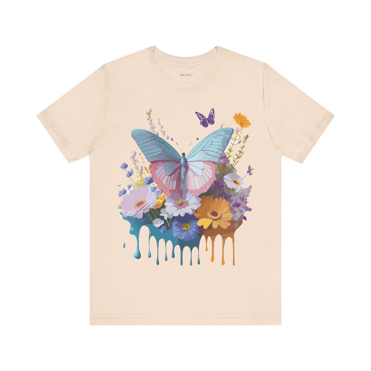 Butterfly Graphic Unisex Cotton Bella+Canvas Tee with Art Design n37