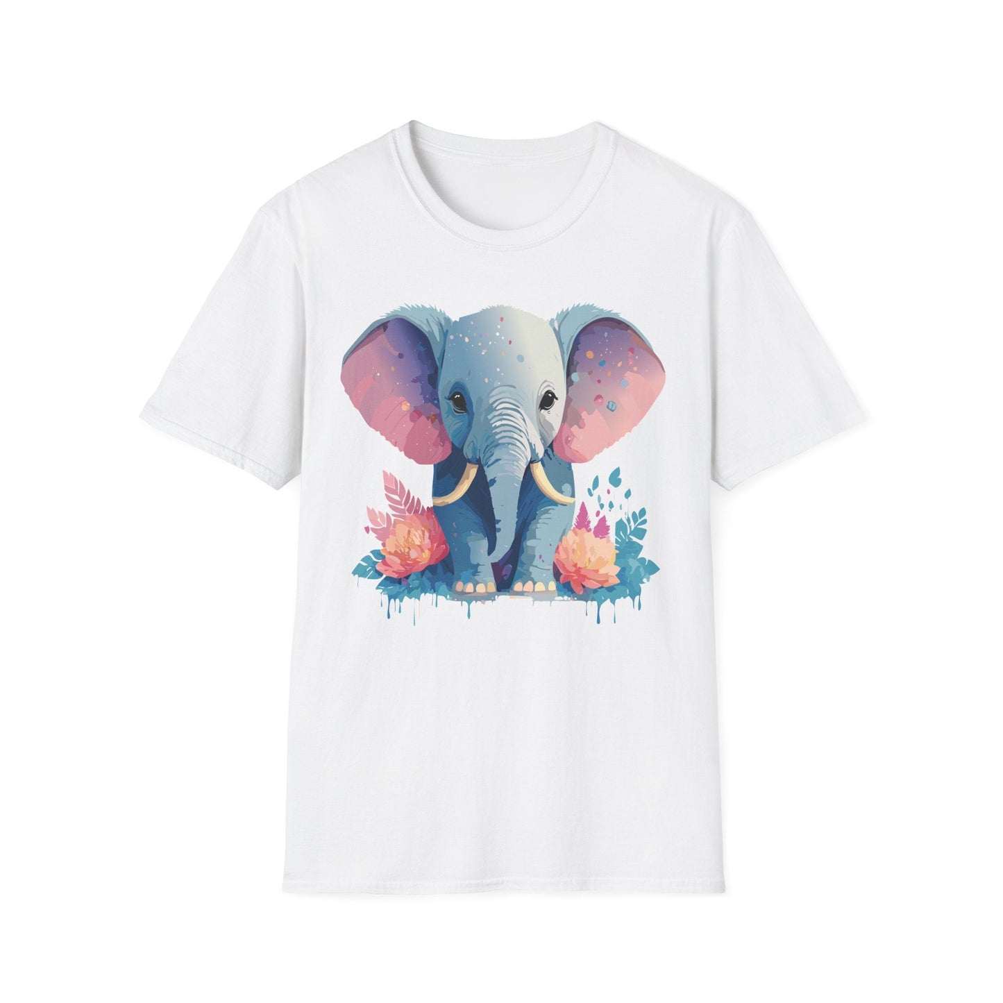Elephant T Shirt For Adults Unisex Gildan Softstyle 64000 100 Percent Ring Spun Cotton Tee