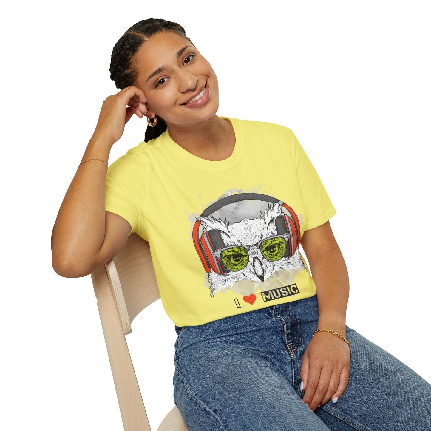 I Love Music Animals Shirt Unisex Tee With Headphones Graphic Design For Music Lovers